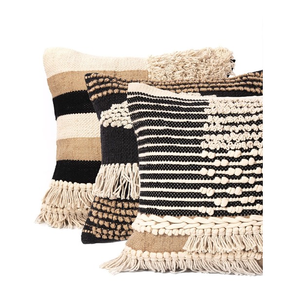 Boho Βαμβακερή Μακραμέ Μαξιλαροθήκη Φιγούρας Josee 45x45cm 45x45cm Μπεζ