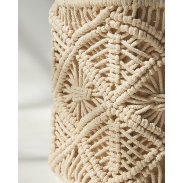 Διακοσμητικό Boho Macrame Γυάλινο Καλάθι Lennox 25.4x25.4cm