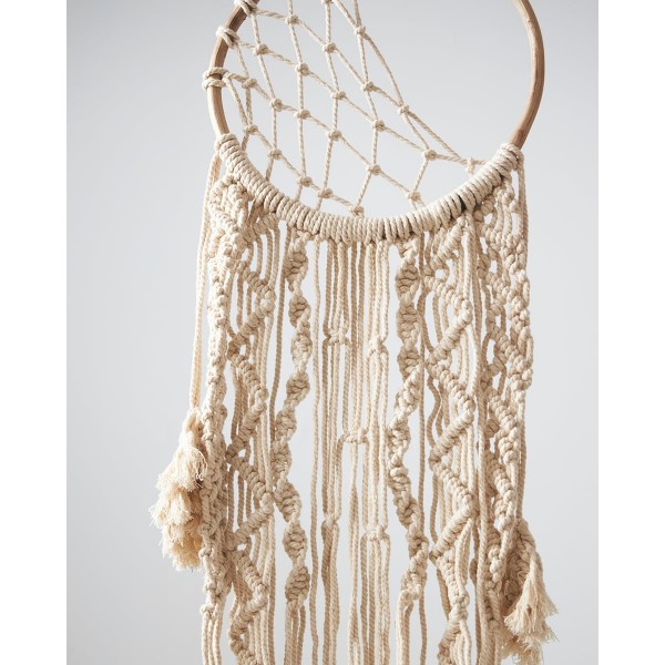 Boho Διακοσμητικό Τοίχου Macrame με Κρόσσια Levu 30x60cm Σοκολά