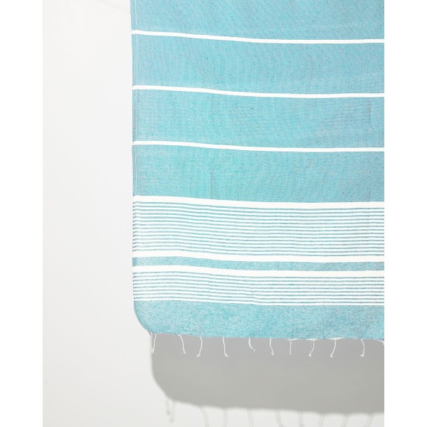 Ριγέ Πετσέτα Παρεό με Κρόσσι Keaka σε 3 Αποχρώσεις 90x170cm Παρεό | 90x170cm Τιρκουάζ