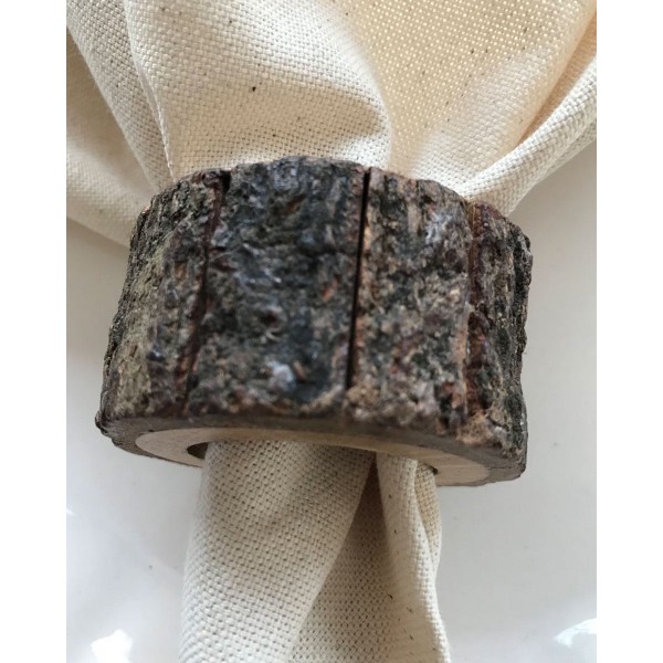 Ξύλινο Natural Δαχτυλίδι Πετσέτας Φαγητού Καφέ Ember 5x5cm One Size (5x5cm) Καφέ