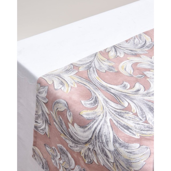 Τραβέρσα με Σχέδιο Φύλλα Prato 45x172cm Τραβέρσα (45x172cm) Σομόν