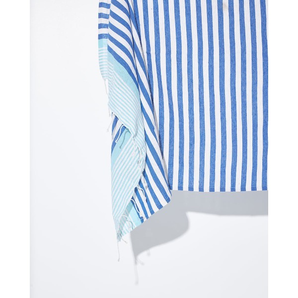 Ριγέ Πετσέτα Παρεό με Κρόσσι Akau σε 2 Αποχρώσεις 90x170cm Παρεό | 90x170cm Τιρκουάζ