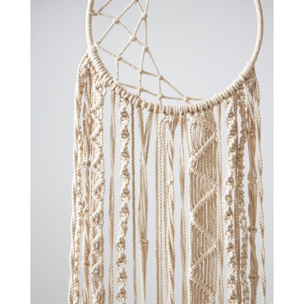 Boho Διακοσμητικό Τοίχου Macrame Ονειροπαγίδα με Κρόσσια Hazel 30x60cm Natural