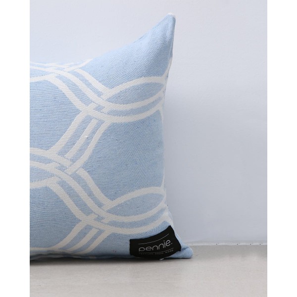 Διακοσμητική μαξιλαροθήκη Rio Galegos με σχέδιο αλυσίδες 40x40cm Σιέλ