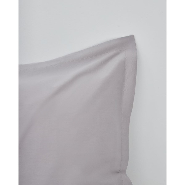 Βαμβακοσατέν Μονόχρωμο Oxford Ζεύγος Μαξιλαροθήκες Seti 52x72+3cm Γκρι απαλό