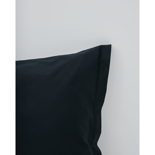 Βαμβακοσατέν Μονόχρωμο Oxford Ζεύγος Μαξιλαροθήκες Seti 52x72+3cm Μαύρο