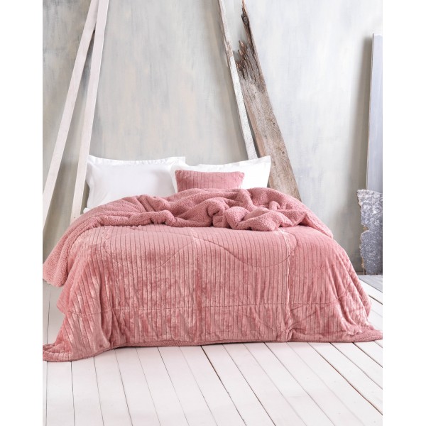 SHABBY ΡΟΖ - ΚΟΥΒΕΡΤΟΠΑΠΛΩΜΑ ΗΜΙΔΙΠΛΟ (160Χ220)