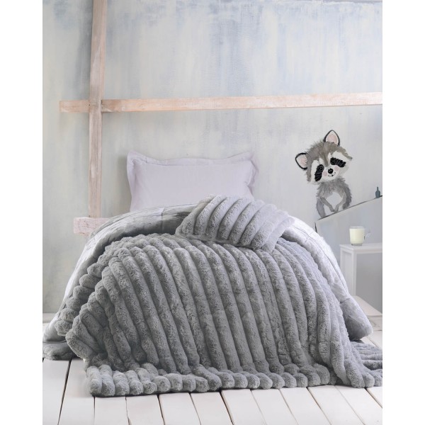 TRINITY ΓΚΡΙ - ΠΑΙΔΙΚΟ ΚΟΥΒΕΡΤΟΠΑΠΛΩΜΑ ΗΜΙΔΙΠΛΟ (160Χ220)