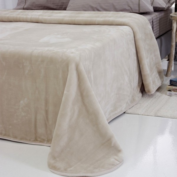 ΚΟΥΒΕΡΤΑ ΜΟΝΗ  VELOUR 160X220  TYROL BEIGE