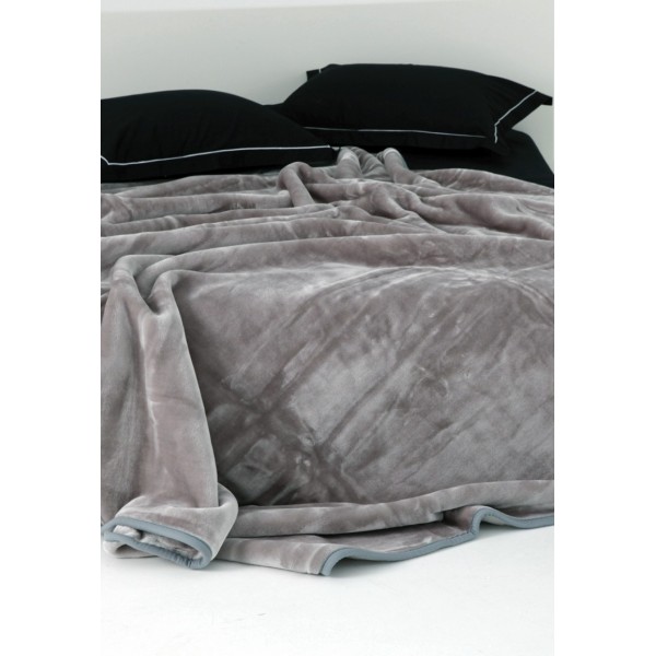 ΚΟΥΒΕΡΤΑ ΜΟΝΗ VELOUR 160X220  TYROL GREY