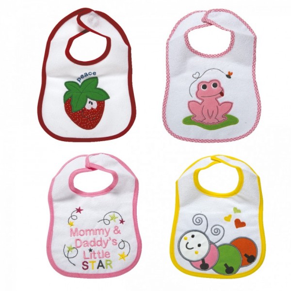 ΣΕΤ 4ΤΕΜ. ΣΑΛΙΑΡΕΣ ΚΕΝΤ. SENSES BABY BIBS PINK Νο2