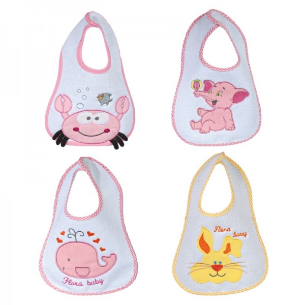 ΣΕΤ 4 ΤΕΜ. ΣΑΛΙΑΡΕΣ ΚΕΝΤ. SENSES BABY BIBS  PINK No 4