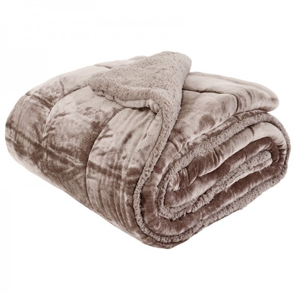 ΠΑΠΛΩΜΑ ΜΟΝΟ 160X240-FLAΝNEL-SHERPA LUSTER BEIGE