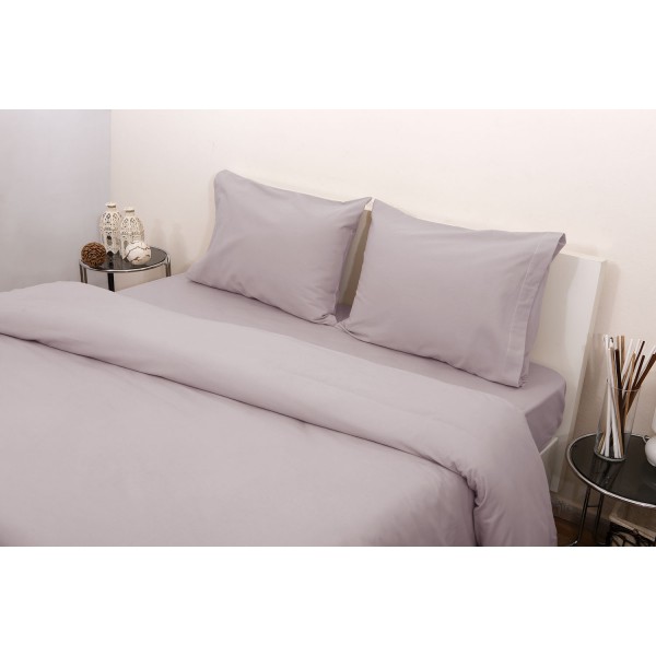 Σετ Σεντόνια Υπέρδιπλα με Λάστιχο 160x200+25 3100 Φανέλλα Γκρι