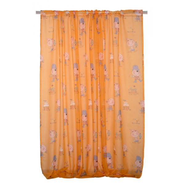 Κουρτίνα με Τρέσα 140x270 Κουρσάροι Πορτοκαλί
