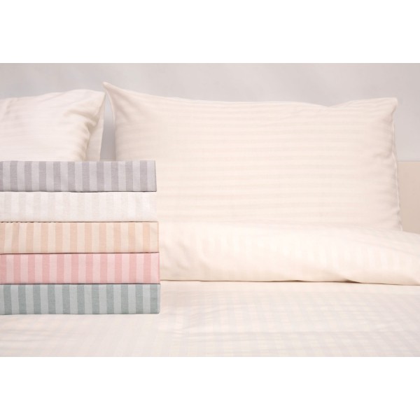 Παπλωματοθήκη Μονή 160x240 Polycotton Σατέν ριγέ 850 Μέντα