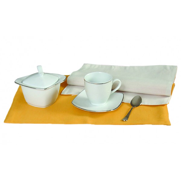 Σετ 4 Τεμ Σουπλά Δίχρωμα 32x45 590 Κίτρινο/Εκρού