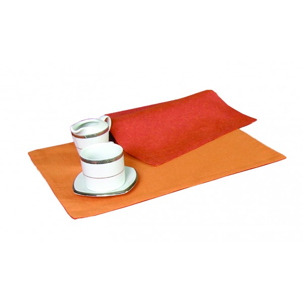 Σετ 4 Τεμ Σουπλά Δίχρωμα 32x45 590 Τερρακότα/Πορτοκαλί