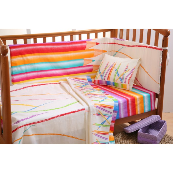 Σετ Σεντόνια Λίκνου 80x100 Μολύβια