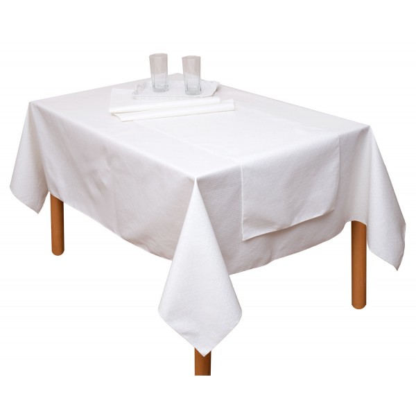 Τραπεζομάντηλο Αλέκιαστο 140x280 Κορίνα Λευκό