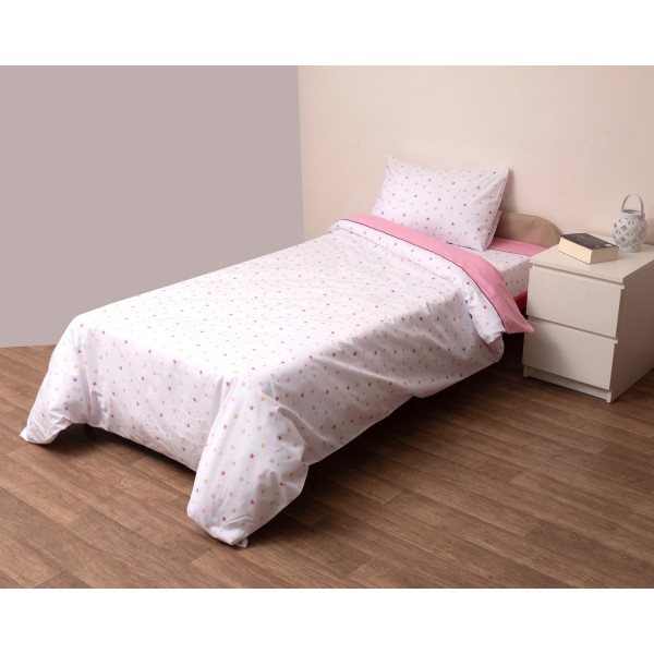 Σετ Παπλωματοθήκη Μονή 160x240 Ίκαρος Ροζ