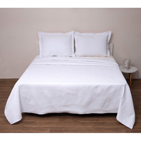 Κουβέρτα Polycotton Υπέρδιπλη 230x270 Δήλος Λευκό