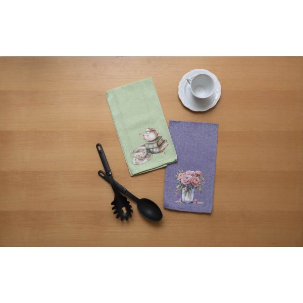 Σετ 2 Τεμ Ποτηρόπανα Τυπωτά 45x65 560