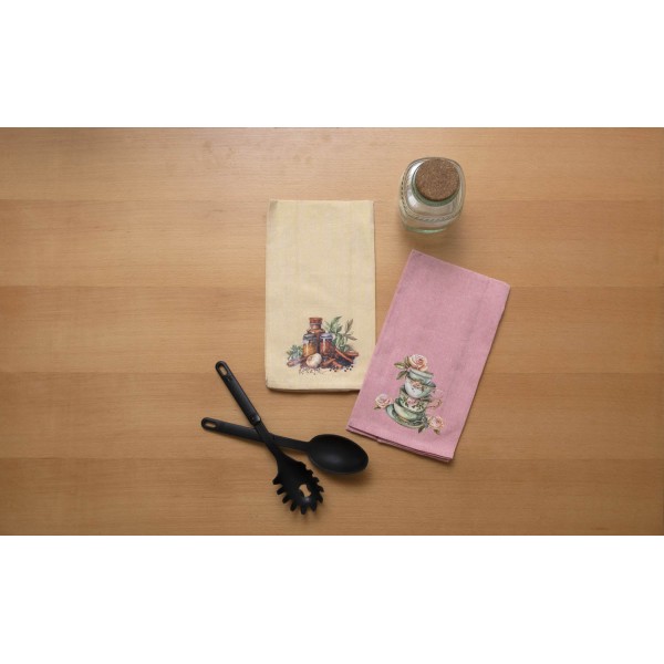 Σετ 2 Τεμ Ποτηρόπανα Τυπωτά 45x65 561