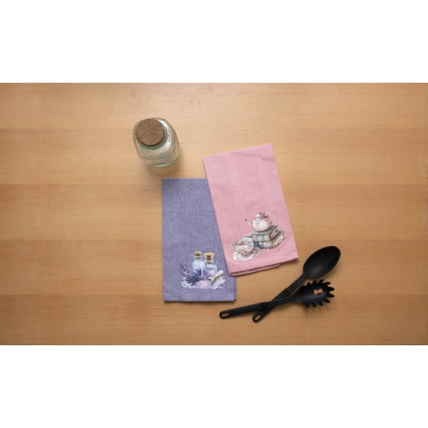 Σετ 2 Τεμ Ποτηρόπανα Τυπωτά 45x65 562