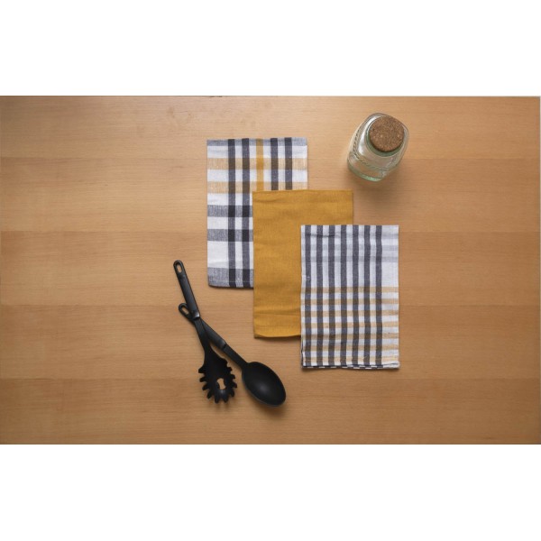 Σετ 3 Τεμ Ποτηρόπανα Ζακάρ 40x60 Μπρίστολ Κίτρινο