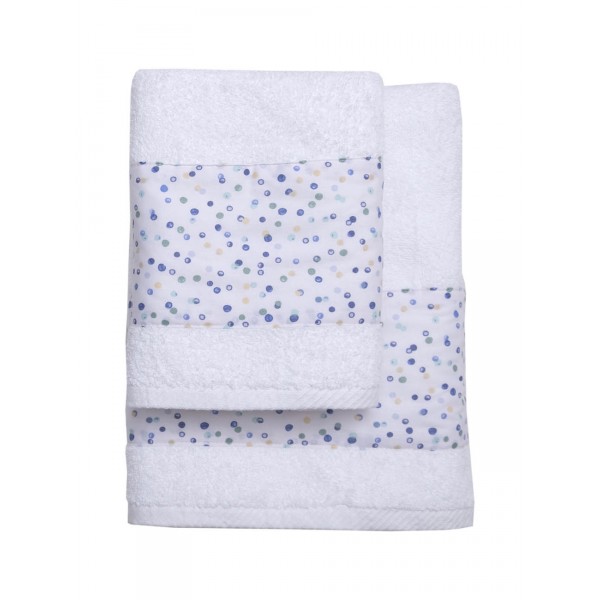 Σετ 2 Τεμ Πετσέτες 50x80, 70x130 με Φάσα Νίνα Σιέλ σε Απλή Συσκευασία