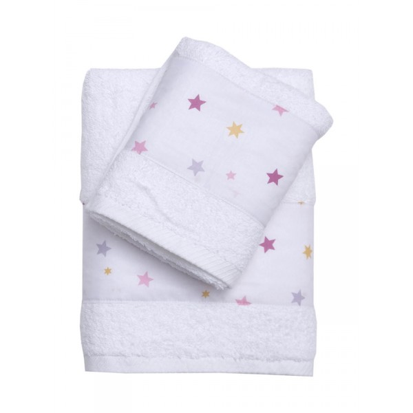 Σετ 2 Τεμ Πετσέτες 50x80, 70x130 με Φάσα Ίκαρος Ροζ σε Κουτί Δώρου