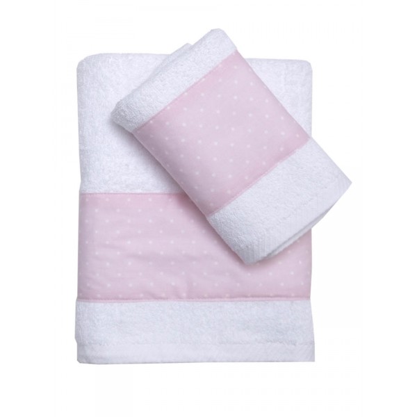 Σετ 2 Τεμ Πετσέτες 50x80, 70x130 με Φάσα Ρόμπιν Ροζ σε Κουτί Δώρου