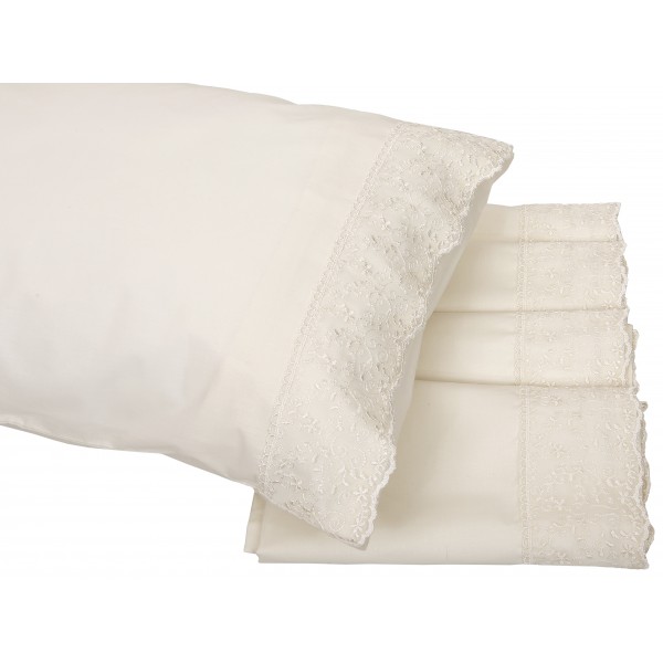 Ζεύγος Μαξιλαροθήκες 50x70 με Δανδέλα Νο1 Εκρού