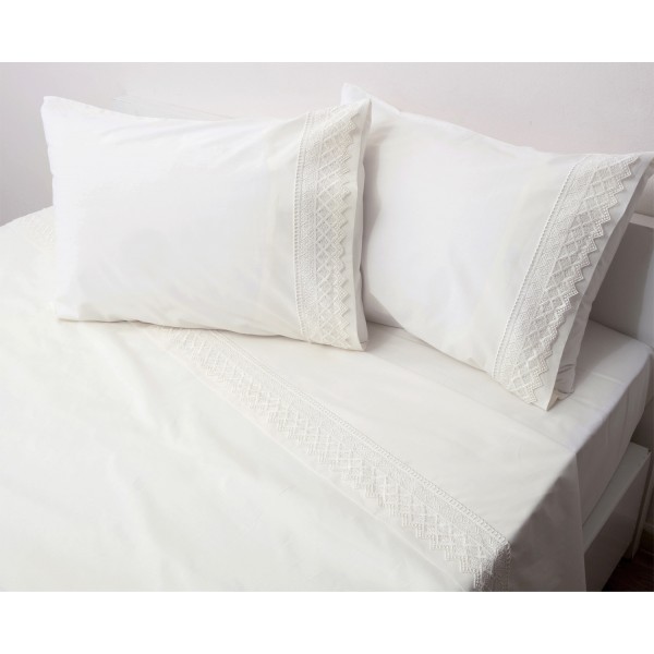 Ζεύγος Μαξιλαροθήκες 50x70 με Δανδέλα Νο3 Εκρού