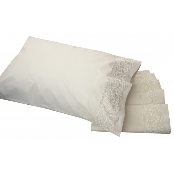 Ζεύγος Μαξιλαροθήκες 50x70 με Δανδέλα Νο5 Εκρού