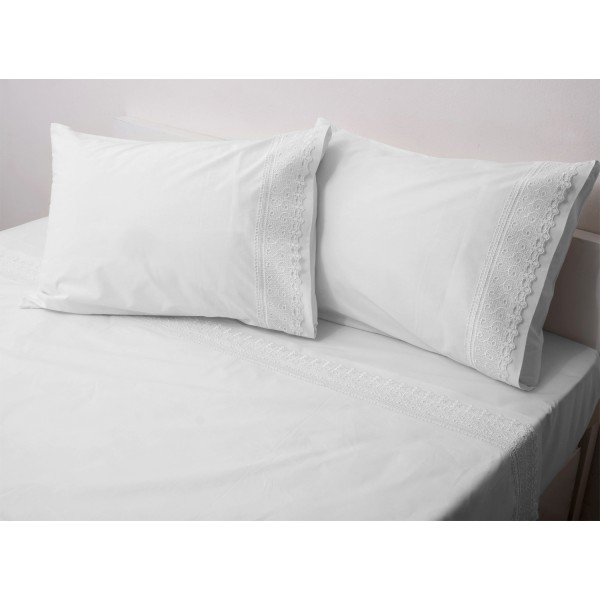 Ζεύγος Μαξιλαροθήκες 50x70 με Δανδέλα Νο9 Λευκό