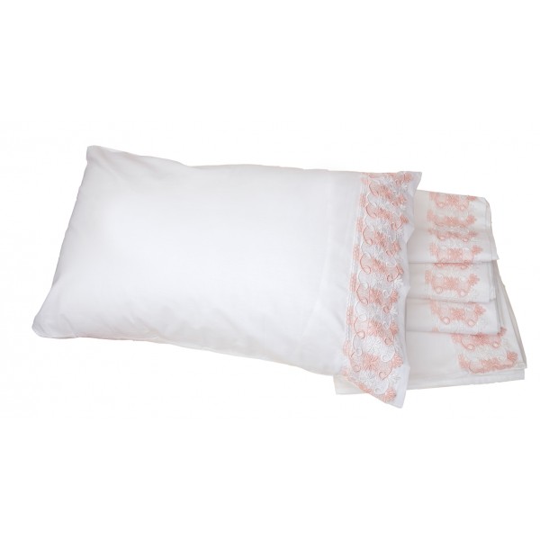 Ζεύγος Μαξιλαροθήκες 50x70 με Δανδέλα Νο10 Λευκό