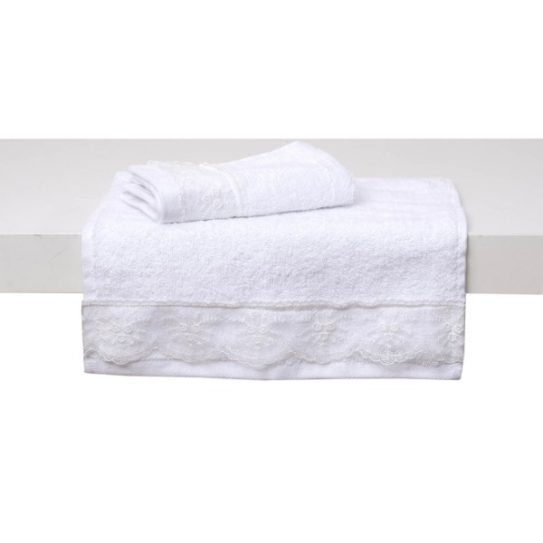 Σετ 2 Τεμ Πετσέτες 30x50 με Δανδέλα Νο15 Λευκό