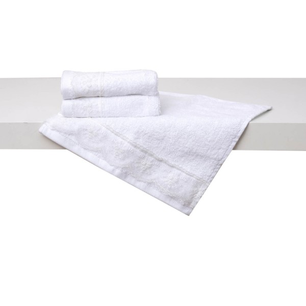 Σετ 3 Τεμ Πετσέτες 30x30 με Δανδέλα Νο15 Λευκό