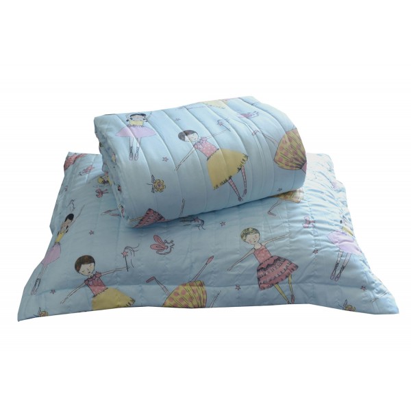 Σετ Κουβερτώριο Τυπωτό Μονό 160x240 5408 Σιέλ