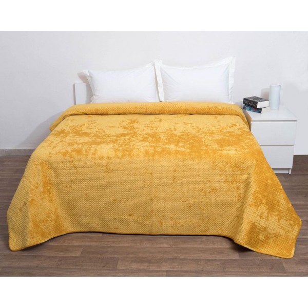 Κουβερτώριο Velvet Ημίδιπλο 160x220 Verona Mustard