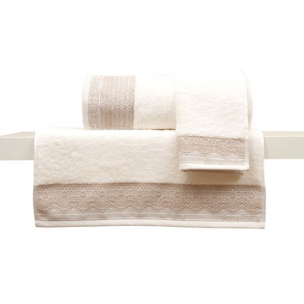 Σετ 3 Πετσέτες 30x50, 50x100, 70x140 Karla 3 Ivory