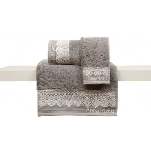 Σετ 3 Πετσέτες Χεριών 30x50 Συσκευασία Δώρου Karla 4 Grey
