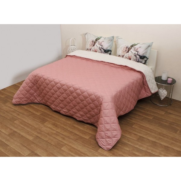 Κουβερτώριο Δίχρωμο Υπέρδιπλο 220x240 Microfiber Σάπιο Μήλο/Εκρού