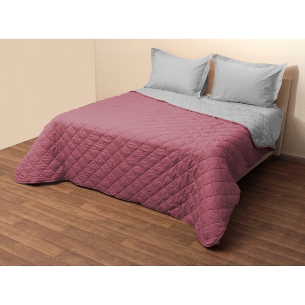 Κουβερτώριο Δίχρωμο Υπέρδιπλο 220x240 Microfiber Φούξια/Γκρι