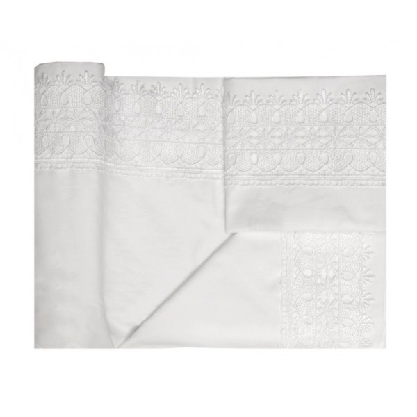Σετ Σεντόνια Υπέρδιπλα 240x265 με Δανδέλα Νο4 Λευκό