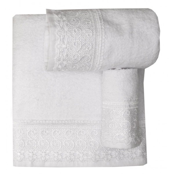 Πετσέτα Προσώπου 50x100 με Δανδέλα Νο9 Λευκό