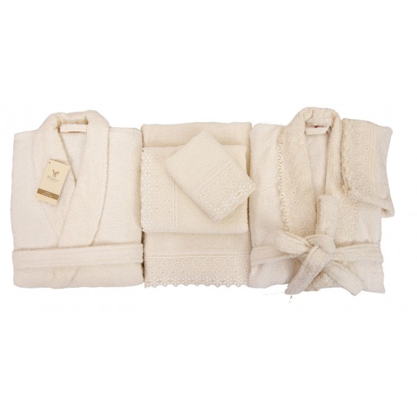 Σετ 5 Τεμ Πετσέτες και Μπουρνούζια με Δανδέλα Νο9 Εκρού